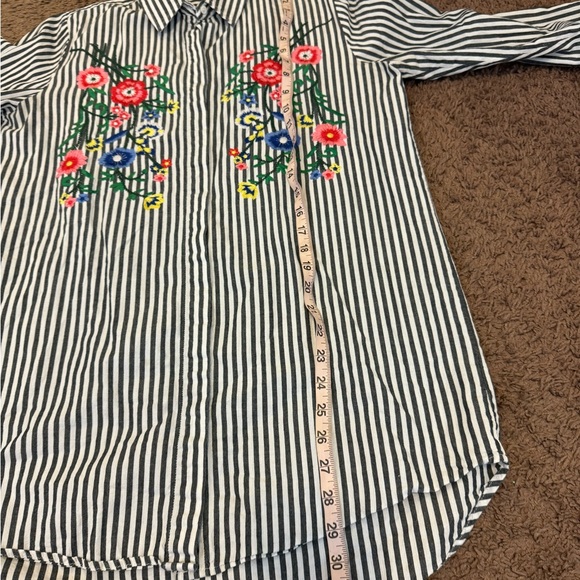 2 FOR $20 Walter Baker Becca Tunic Shirt Floral Embroidered 100% Cotton Top M - Picture 7 of 9